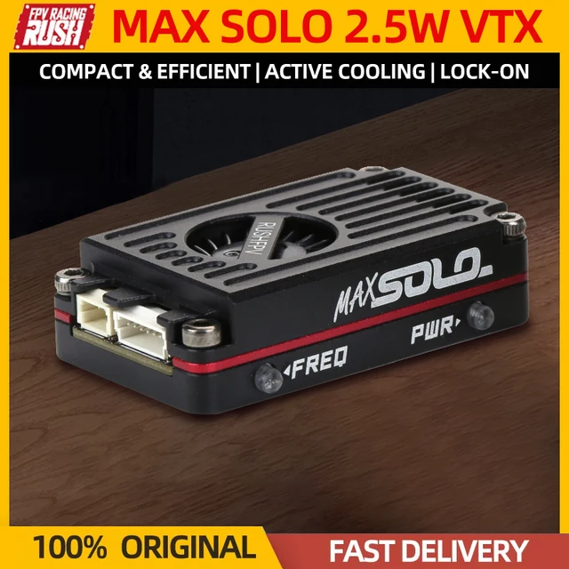 RUSHFPV RUSH MAX SOLO 5.8GHz 2.5W High Power 48CH VTX CNC Shell Wbudowany wentylator chłodzący do drona wyścigowego RC FPV dalekiego zasięgu