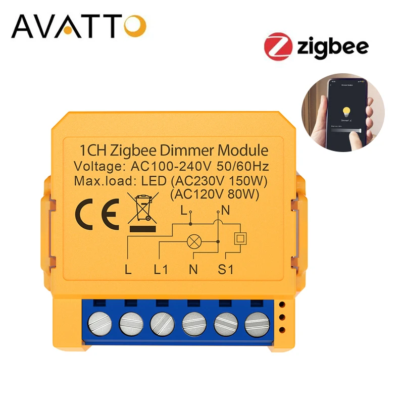 AVATTO Smart Dimmer Switch Module Gang Dimmer Light Switch Module APP Remote Control With Wifi Tuya ZigBee Alexa Google Home