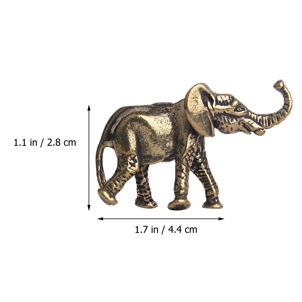

2pcs Retro Copper Elephant Statues Mini Desktop Decorations Home Car Ornament Non Fading Safe Material Practical Long Lasting