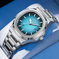 Reloj de Hombre Militar de Lujo 2026, Cuadrado, Resistente al Agua, Luminoso, con Fecha y Día de la Semana, de Acero Inoxidable, de Cuarzo, con Caja
