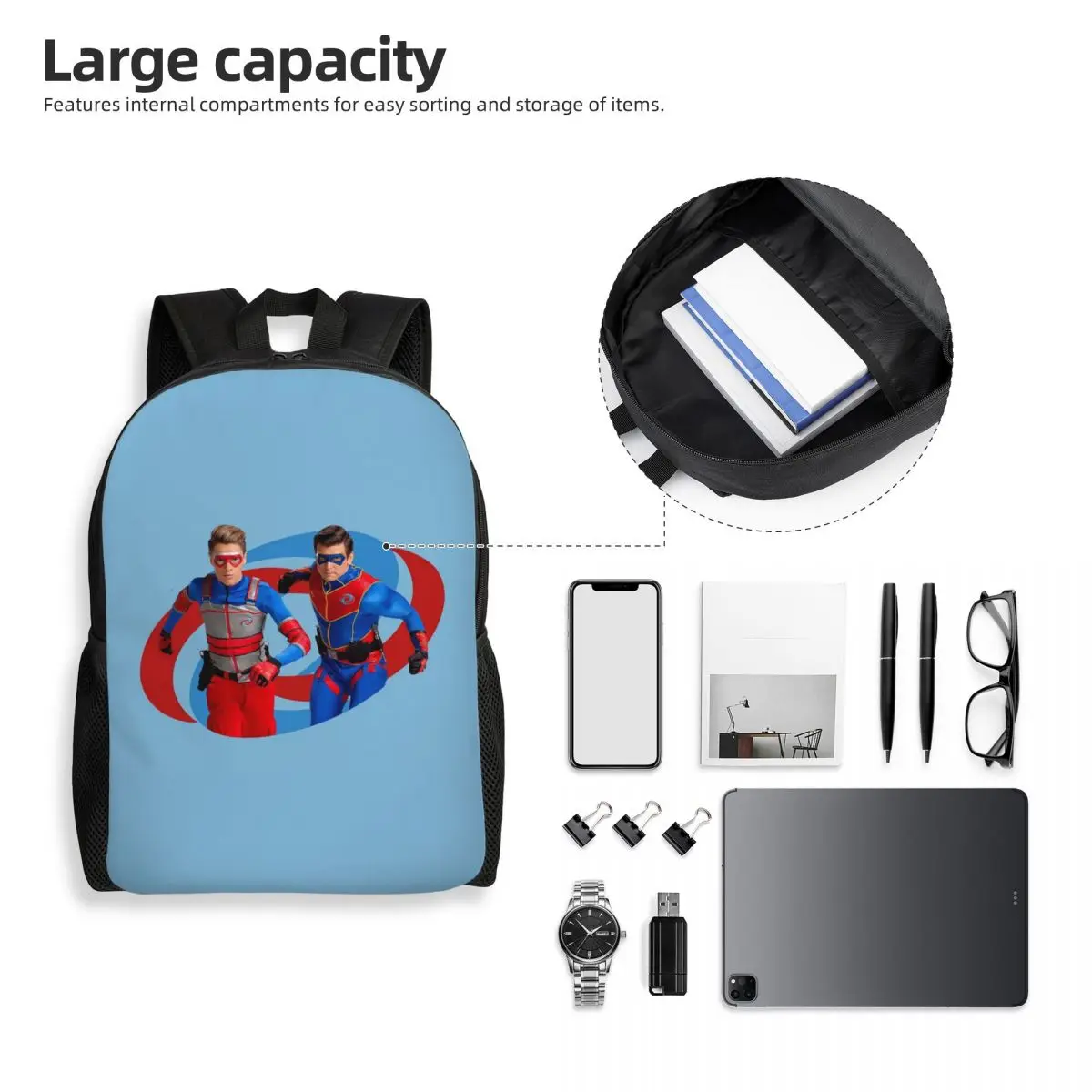 Henry Danger - Action Log Backpack Student Boys Girls BookBag School Bag Laptop Shoulder Bags