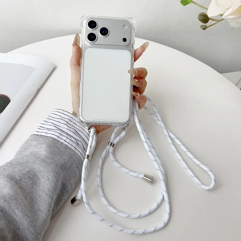 S26 Ultra Hülle, stoßfest, für Samsung Galaxy S25 FE S23 S24 Plus, Umhängetasche, Lanyard-Kordel, vier Ecken, transparente Kunststoff-Gurtabdeckung – Detail 17