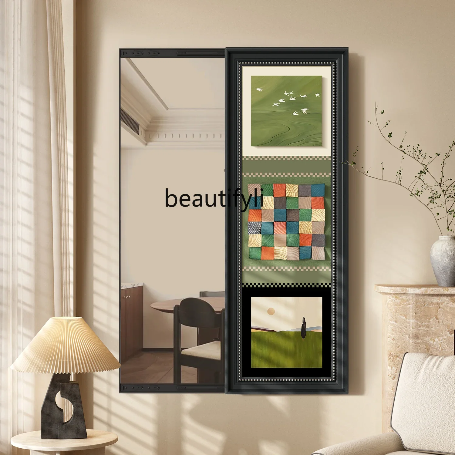 

Stereoscopic French mirror can block hidden push-pull concealed full-body invisible full-length mirror R