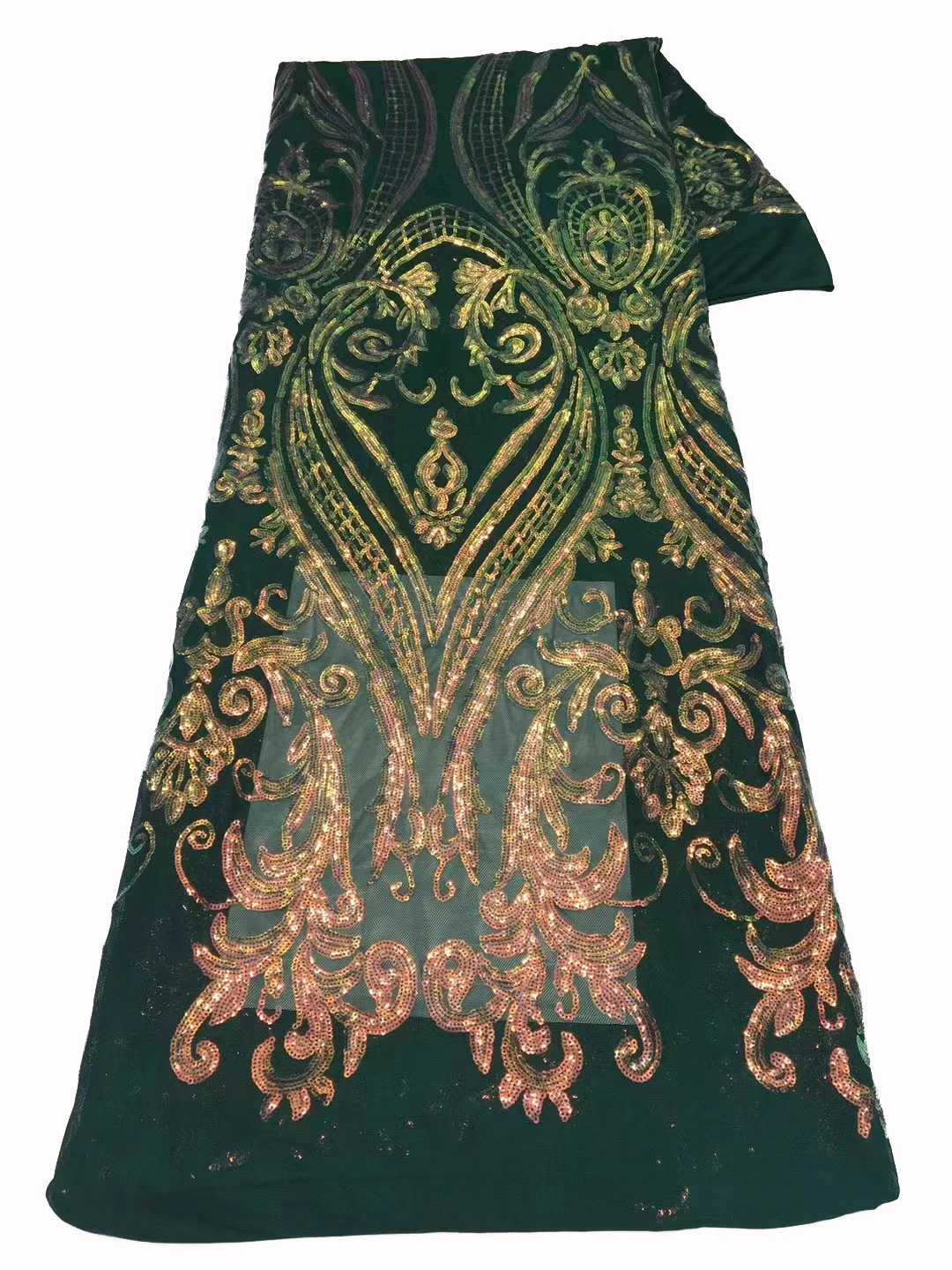

New lace embroidery mesh sequins bead tube embroidery fabric, high-end cheongsam dress dress fabrics