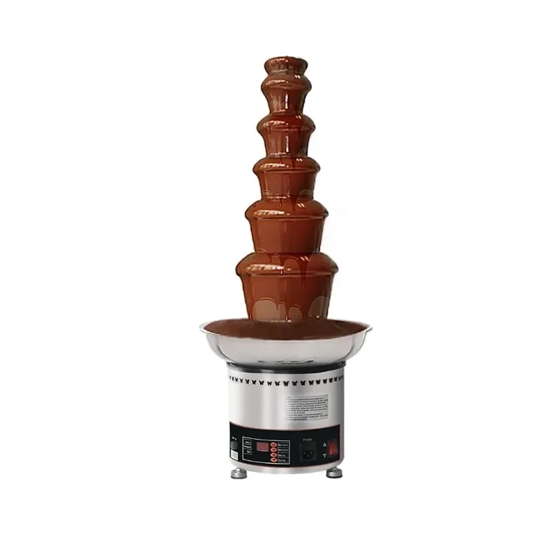 GZKITCHEN 6 Tiers Chocolate Fountain Stainless 5kg Commercial Party Chocolate Fountain Chocolate Waterfall 110V/220V/240V