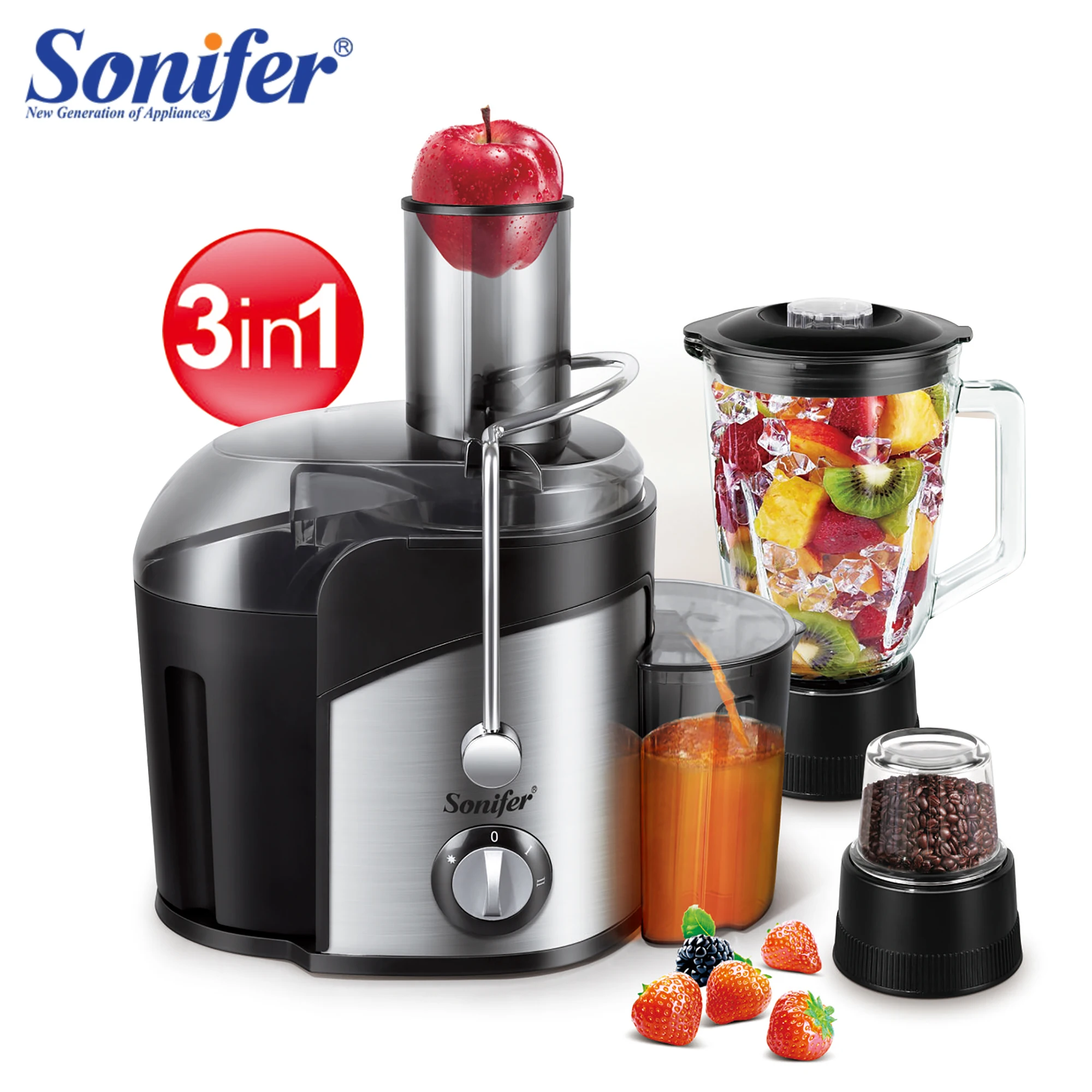 Juicer Machine 800W Blender Maker Extractor Machine Home Kitchen Watermelon Apple Fruit Squeezer Sonifer