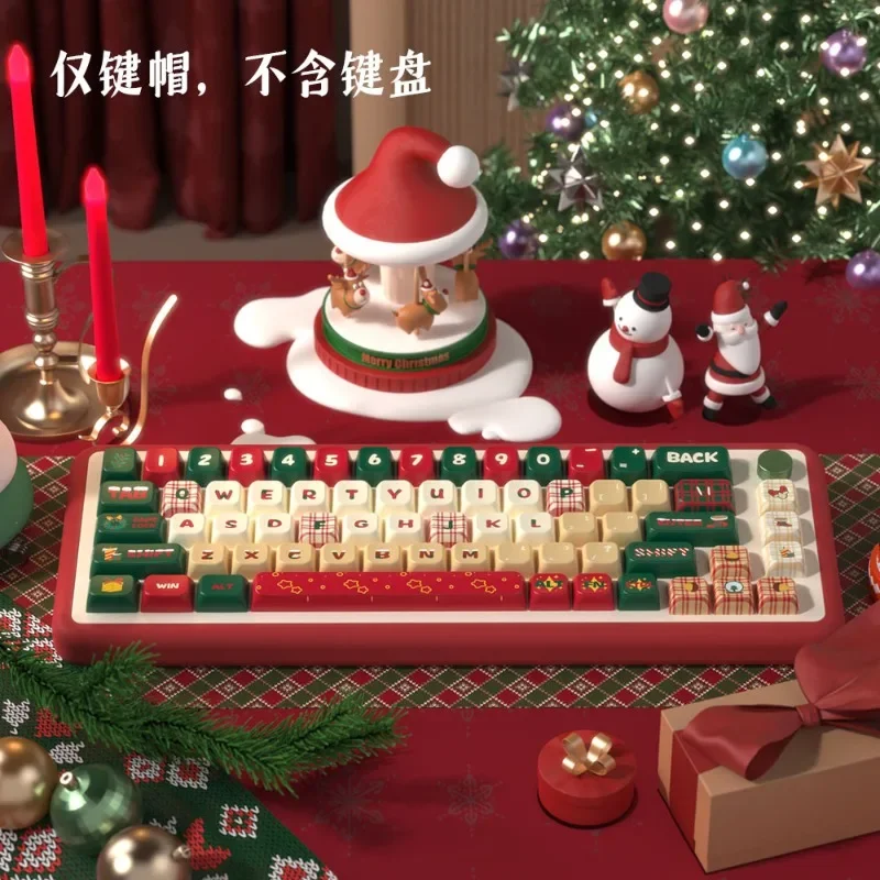 Christmas Eve Theme Keycap Set Creative Custom 138/158keys PBT Key Caps Mechanical Keyboard Accessory MDA Cherry Profile Keycaps