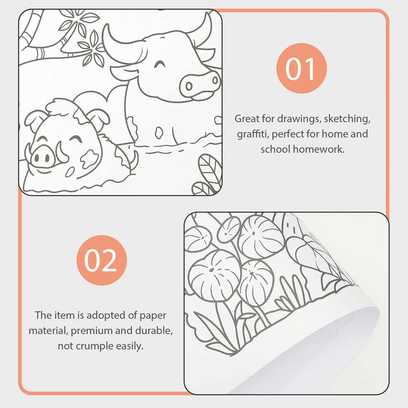 Kids Coloring Poster Graffiti Roll Random Pattern Drawing Sketching Educational for Home School Creativity Drawing Pad for Kids