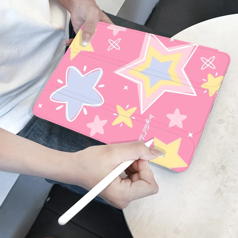 IPad 10th Generation Case 2022 Ipad Mini 6 Tri-fold Funda IPad Air 5 Air 4 10.9 Pro 11 2nd 3rd 4th Star Print Protective Cover