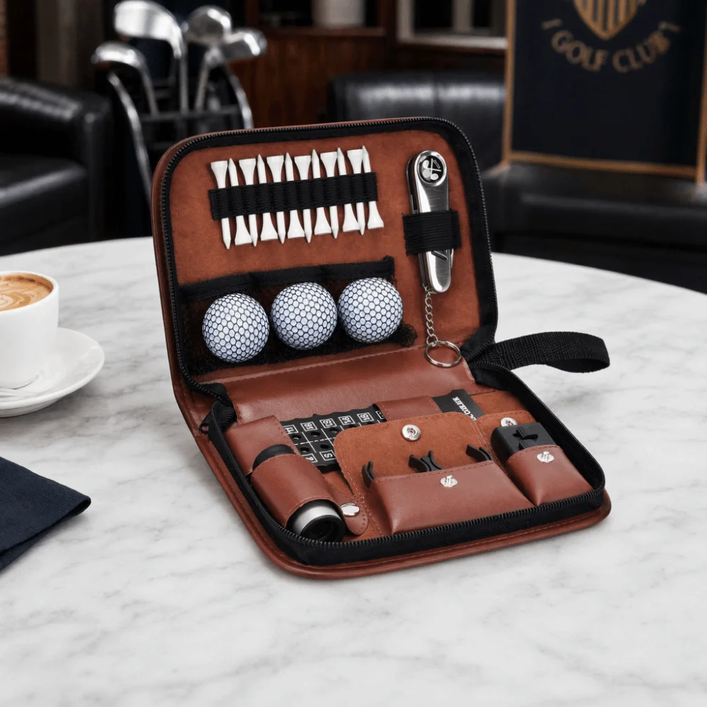Large Capacity Golf Tool Bag Multi Functional Light Weight Golf Accessories Storage Bag Leather Anti Scratch Golf Gear Case