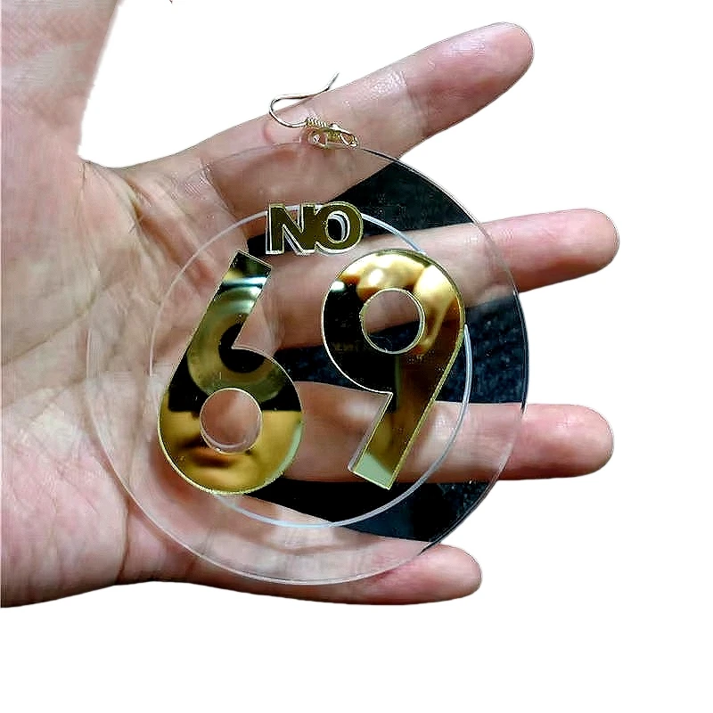 KUGUYS No.69 Drop Earrings for Women Round Large Big Hyperbole Acrylic Jewelry Fashion Accessory