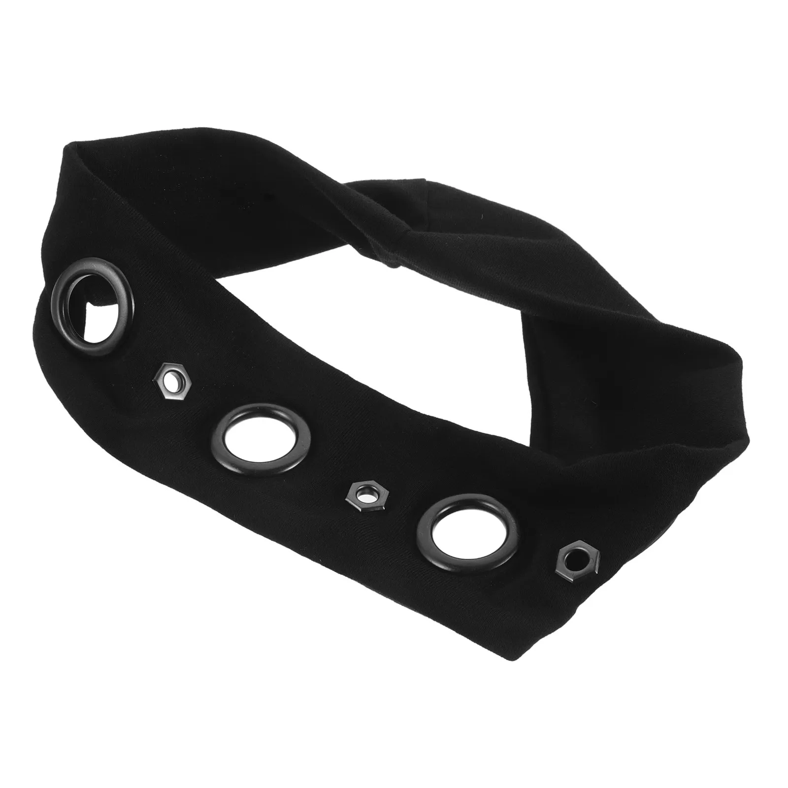 Women Hollow Out Eyelet Headband Punk Retro Grommet Elastic Hairband Stretchy Hair Accessory for Dance Parties Workouts