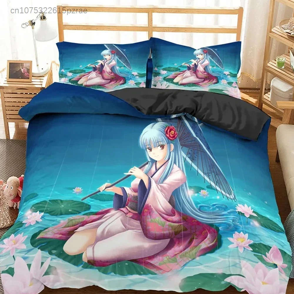 Lovely Anime Girl Bedding Set 3D Printed Suitable For Bedroom Duvet Cover Set With Pillowcases Kids Home Textile
