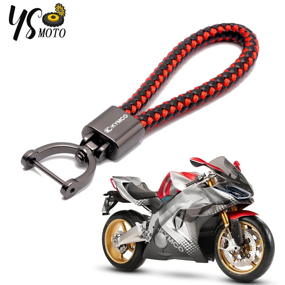 For KYMCO Xciting 250 300 400 AK550 CT250 CT300 S400 DOWNTOWN High Quality Motorcycle Accessories Braided Rope Keyring Keychain