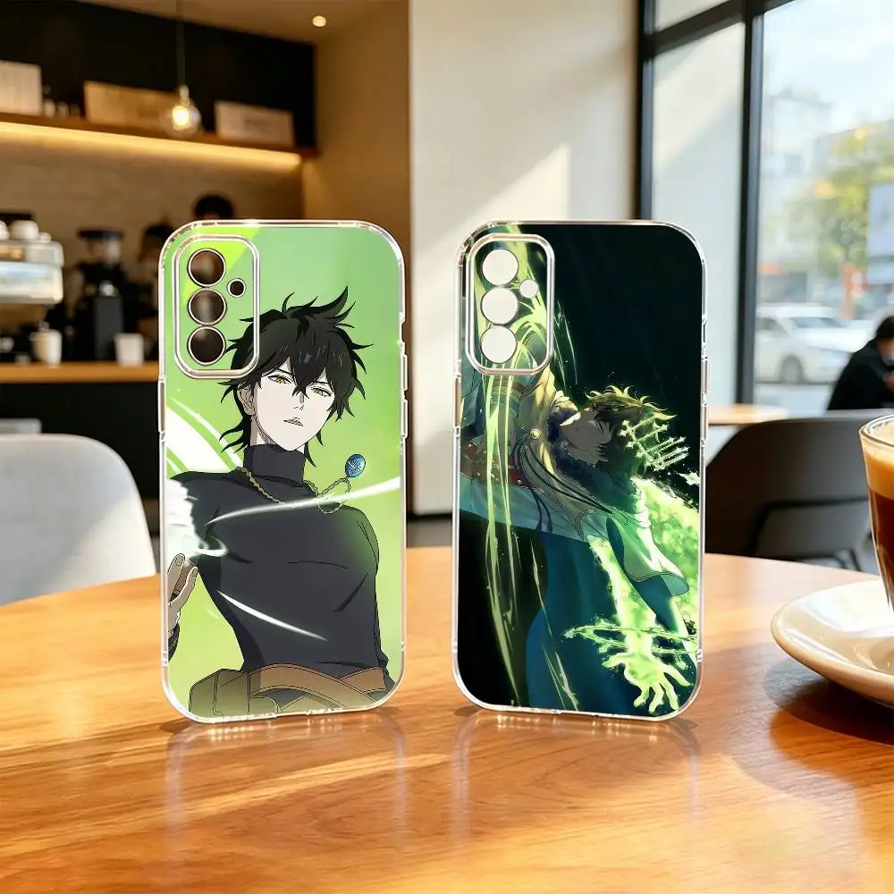 

Cool Yuno Black C-Clover Anime Phone Case Transparent Silicone Soft For SamsungA10,12,20,21S,30,31,40,50,51,52,70,71