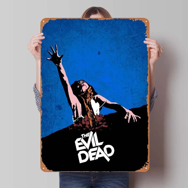 The Evil Dead Tinplate Sign Classic Movie Poster Vintage Metal Sign for Wall Art Decoration Retro Decorative Metal Plates Home