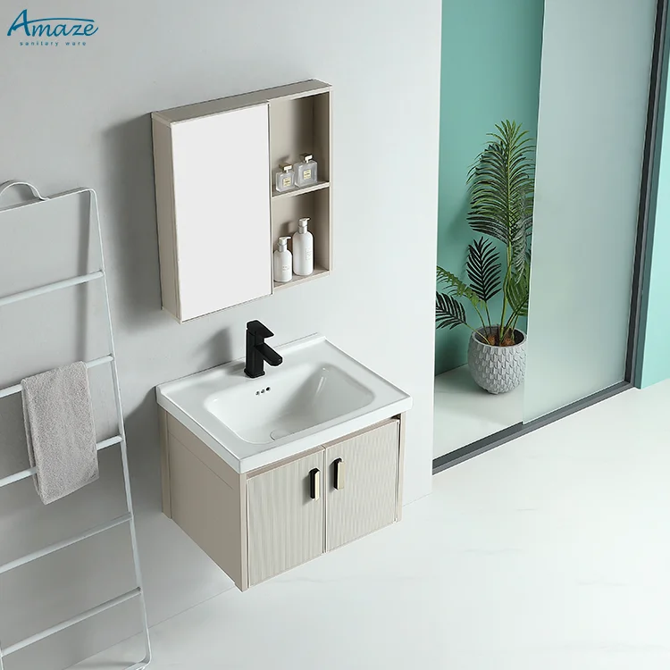 Home Living Bathroom Vanity - ตู้ห้องน้ำ ดีไซน์คุณภาพสูงจากจีน พร้อมกระจกแต่งหน้า ตู้ห้องน้ำติดผนังแบบทันสมัยพร้อมอ่างล้างหน้า