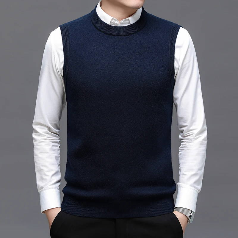 

Thick Sweater Vest Men's Autumn & Winter Knit Velvet Clothes Pullover Sleeveless Sweater Casual Male O-Neck Warm Knitwear Vest