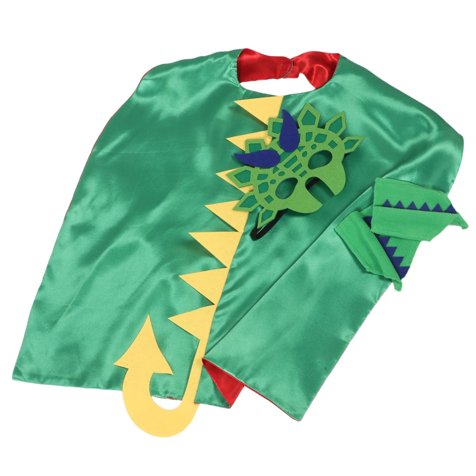

1Set Dinosaur Costume Cape and Mask Set Red for Kids Toddlers Halloween Party Cosplay Cloak Role Play Dress Up