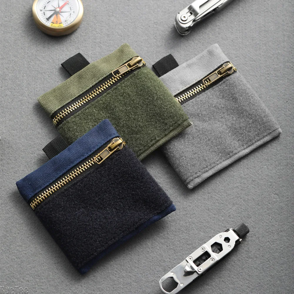 Tactical EDC Canvas Toolkit Mini Multifunctional Coin Key Card Case Portable Outdoor Small Toolkit