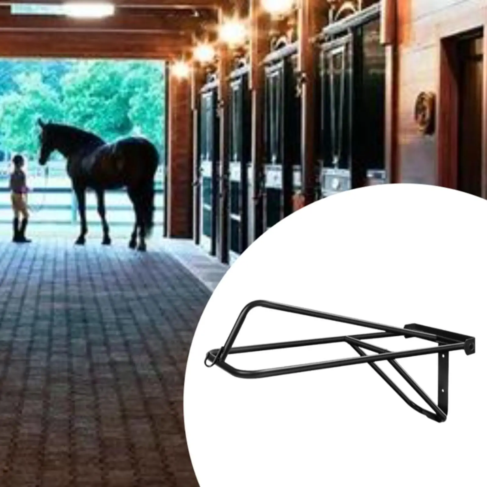 Foldable Saddle Rack Heavy Duty Metal Organizer Portable Wall Mounted Stand for Horse Clubs Barns