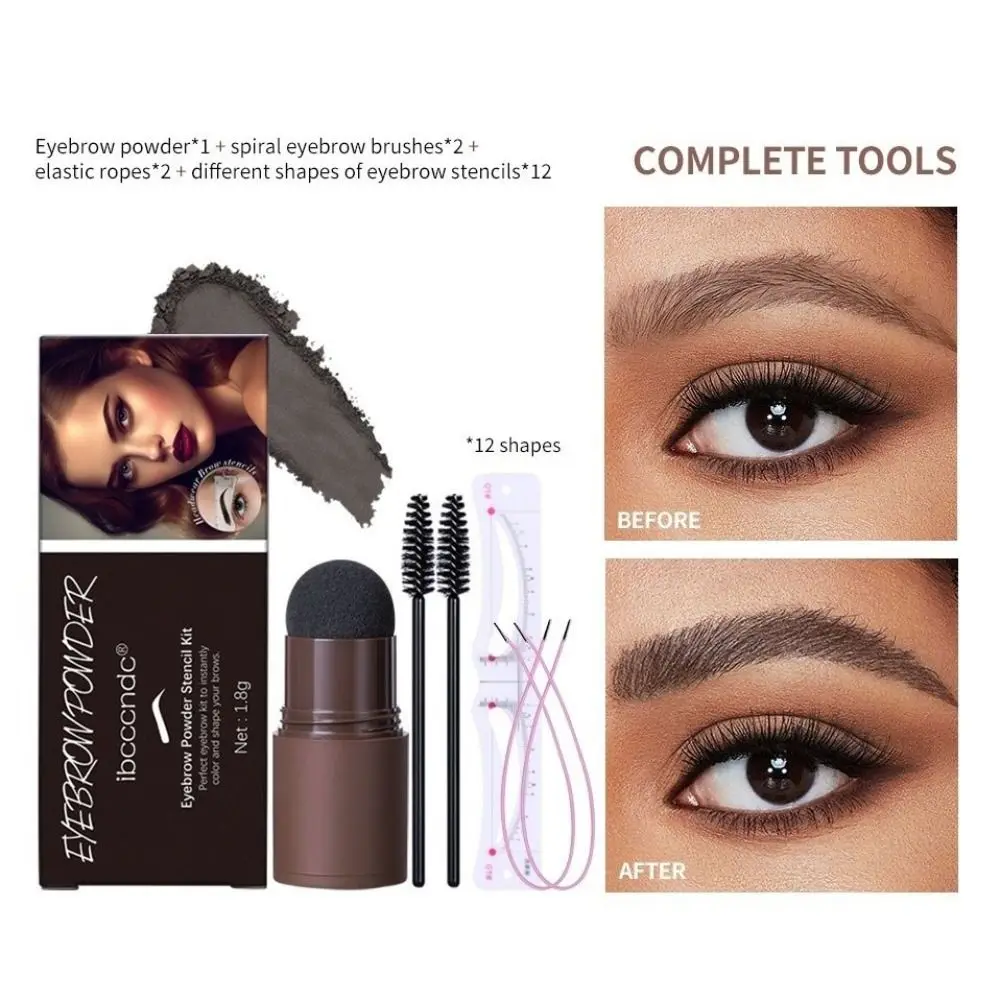 

Long Lasting 3 In 1 Eyebrow Stamp Kit Brow Powder Waterproof One Step Eyebrow Stamp Shaping Kit Repeatable Eyebrow Brush