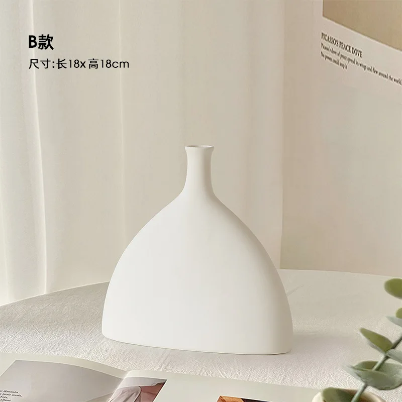 Vaso de cerâmica embrião simples, ornamento ins wabi, nicho de vento arenoso, sentido de alta qualidade, arranjo de flores para sala de estar, varanda, tv