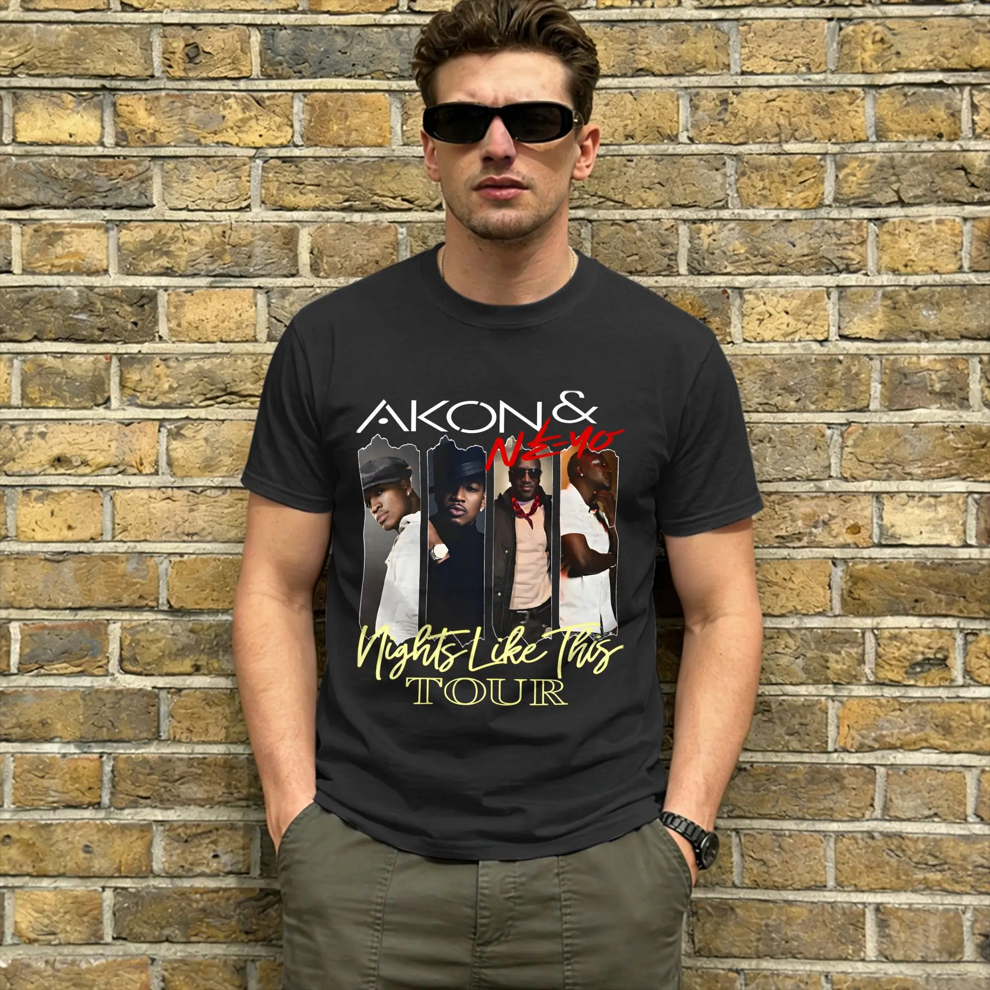 Akon T-Shirt Men Nights Like This Tour 2026 Creative Cotton Tees O Neck Short Sleeve T Shirts Graphic Clothes