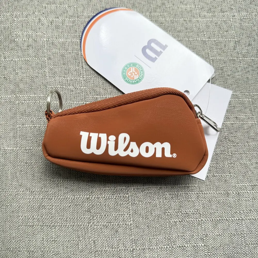 

Wilson 2024 ROLAND GARROS KEY CHAIN BAG French Open Orange White Handheld Mini Tennis Accessory Keychain Pack RG