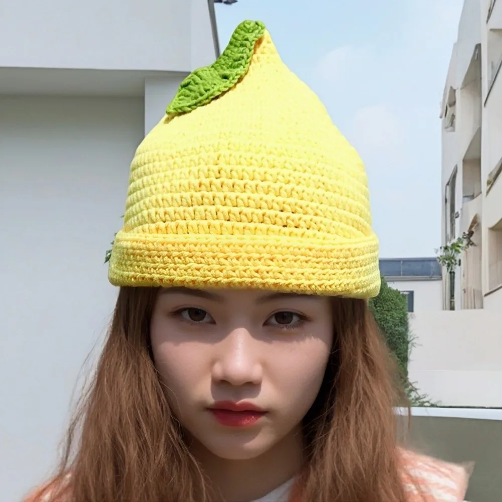 Grape Creative Knitted Fruit Hat Warm Thick Strawberry Pullover Cap Soft Stretchy Pineapple Beanie Skiing