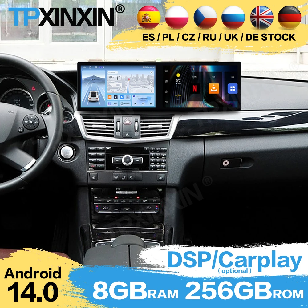 

Car Radio Stereo Receiver Android Auto For Benz E-Class 2010~2012 GPS Navigation AI Voice Screen Multi System Player Head Unit