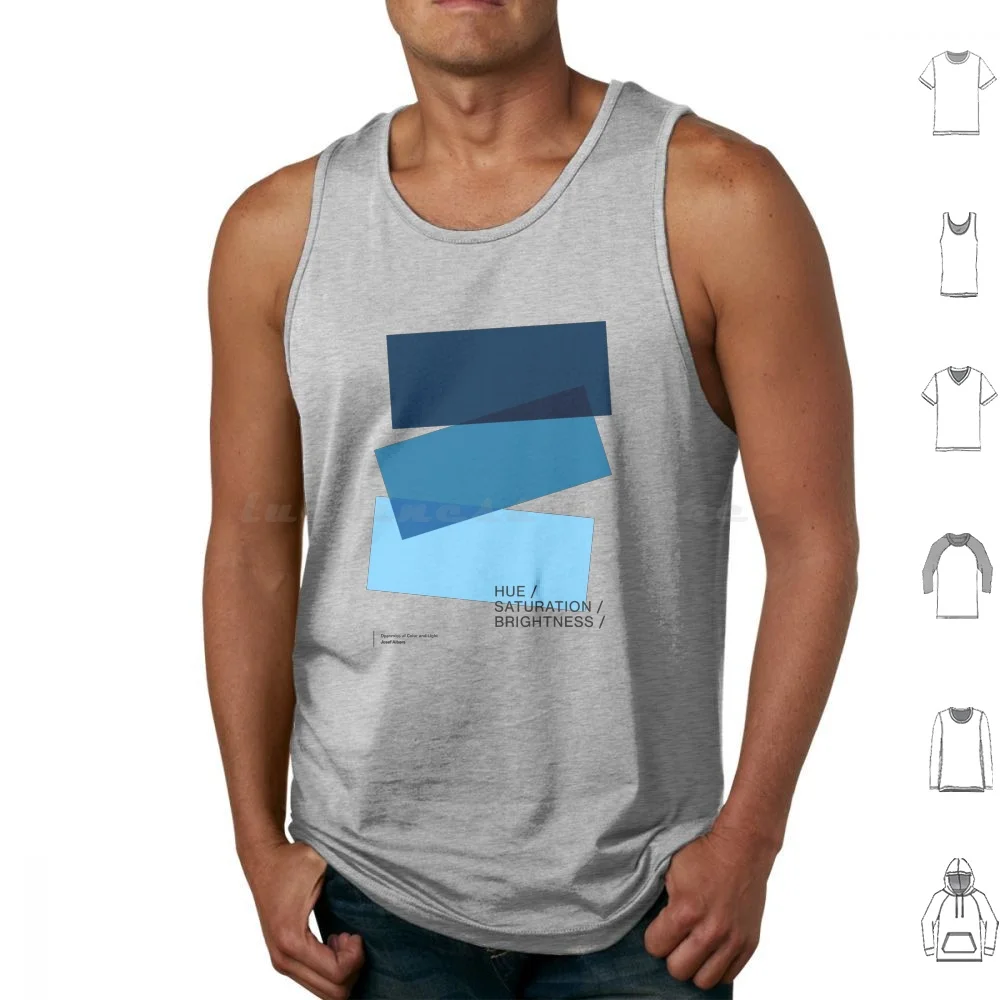 Blue Rectangle Tank Tops Print Cotton Beautiful Man Cool Handsome Minimalist Vintage Retro Aesthetic Josefs Mrky Portrait