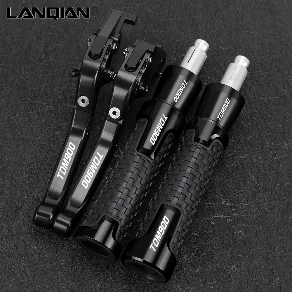 Motorcycle Foldable Brake Clutch Levers 22MM 24MM Handlebar Knobs Handle Grips Ends For Yamaha TDM 900 TDM900 2004-2014 TDM900