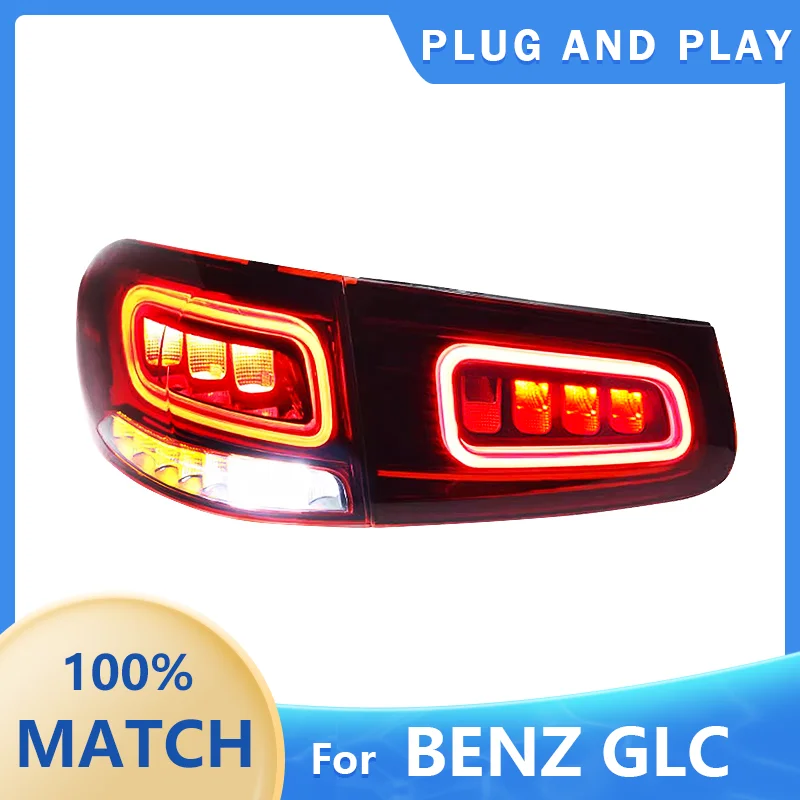 For Mercedes-Benz GLC LED Taillights W253 GLC200L GLC260L GLC300L 2016 2017 2018 2019 ALL LED Car Rear Lamp Stop Brake Fog Light