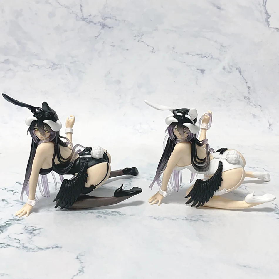 11CM Anime OVERLORD Figurka Albedo Króliczek Kucająca Model Anime Zabawki Prezenty Kolekcja Dekoracja Ozdoby PVC