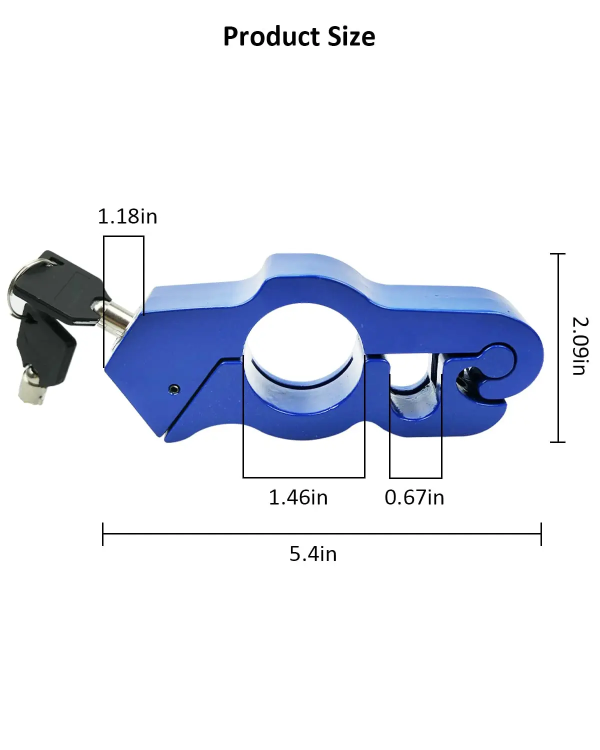 Lock Motorcycle, Heavy Duty Anti Theft Adjustable Bike Handlebar Lock with 2 Keys Protect Your Motorcycle ﻿