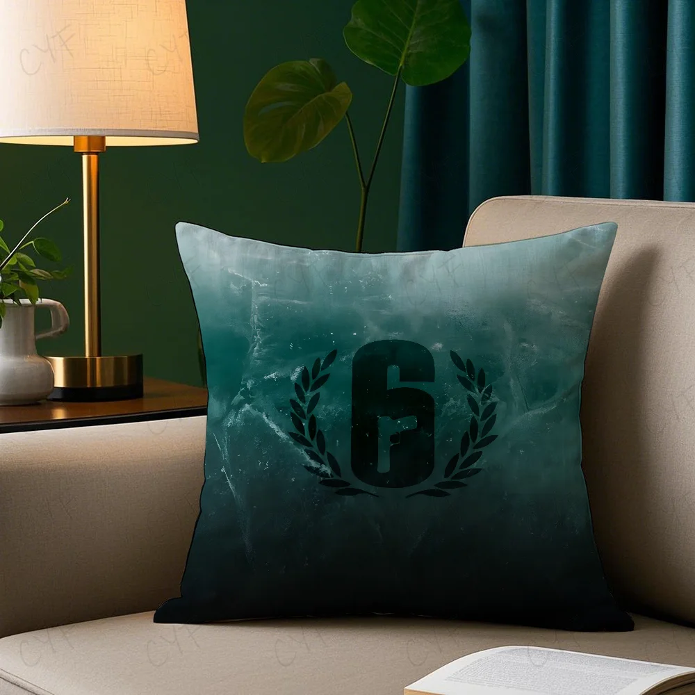 Rainbow Six Siege Pillow Case Pillowcase Anti-dustmite Pillow Invisible zipper silky short plush Sofa cushion cover