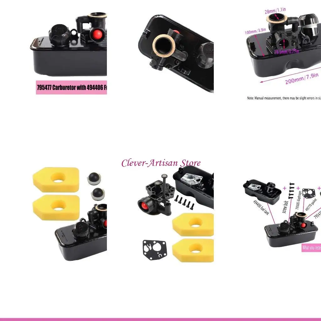 

E06B 795477 Carburetor + 494406 for Tank + 698369 Air Filter for 498809 4988