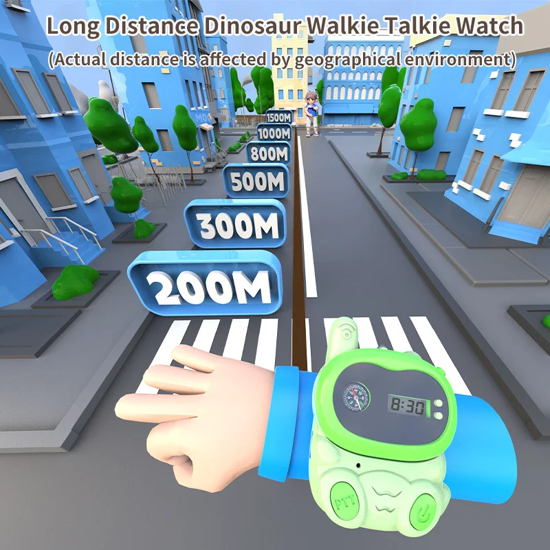 Cute Looking Children's Walkie Talkie Two Wearing Methods Rechargeable Electronic Time Display  Children's Toys