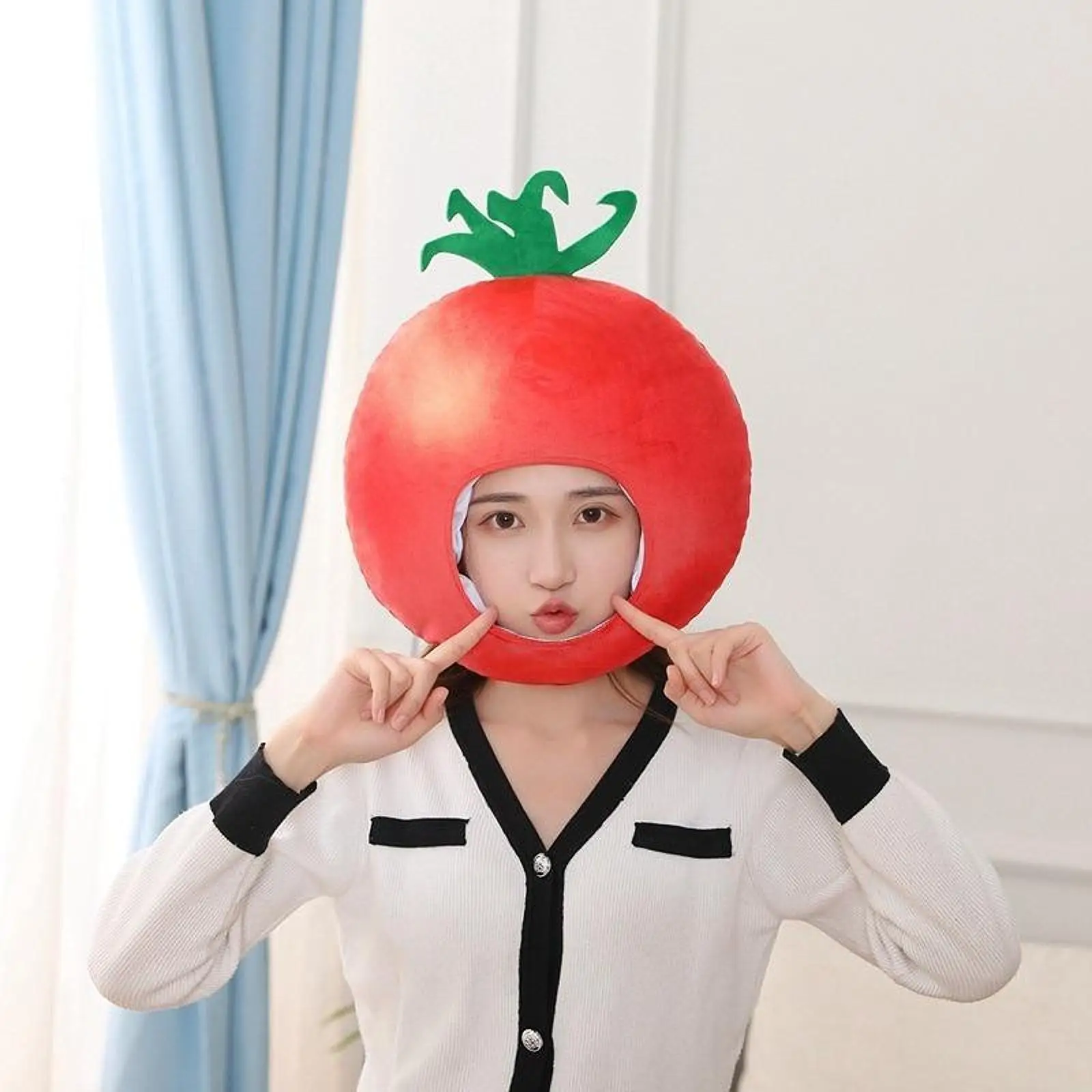

Funny Tomato Hat Decor Plush Hat for Role Play Anniversary Party Favors Supplies