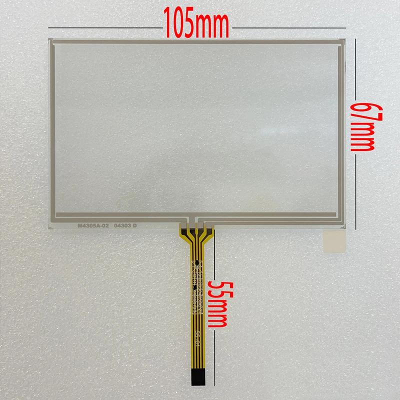 

New 4.3 Inch 4 Wire 105*67mm Resistive Touch Screen Panel Digitizer Sensor 105*67 for MP4 MP5 GPS Industrial Control Replacement