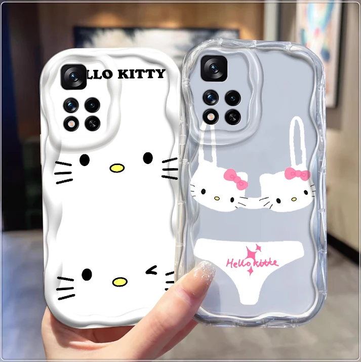 Hello Kitty Cute Cartoon Hot For Xiaomi Redmi Note 13 12 12S 11S 11 10 9 8 10A 9C 9T Pro Plus 5G Wave Oil Funda Phone Case