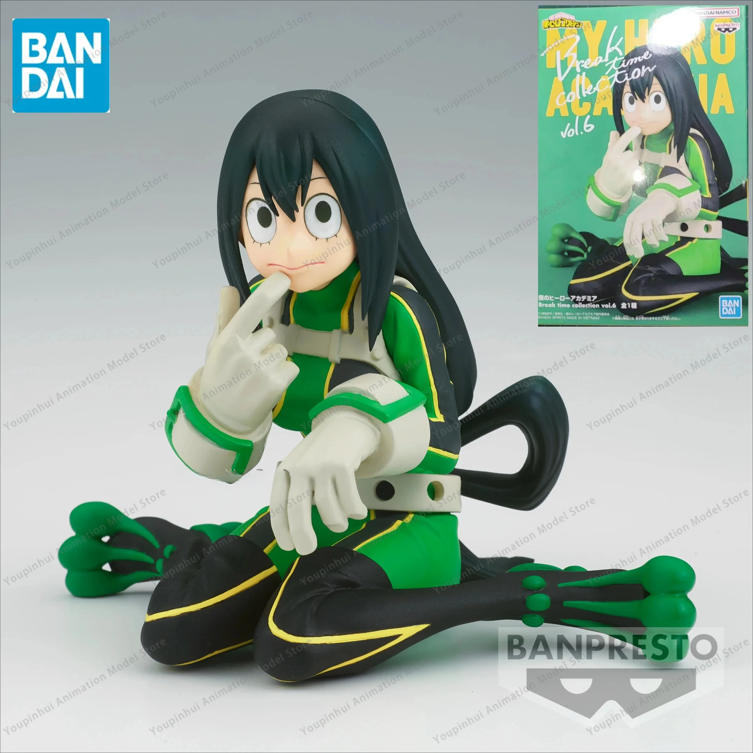 In Stock Original Bandai Anime My Hero Academia Asui Tsuyu FROPPY Breaking Time Vol.6 Model PVC Toys Action Figure Collection