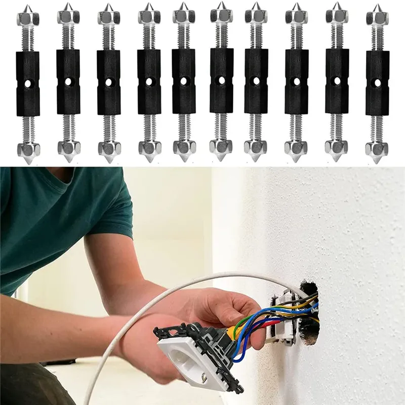 

10PCS Socket Panel Cassette Bottom Box Repairer Switch 86/118 Type Cassette Screw Support Rod For Socket Bottom Box Repair Tools