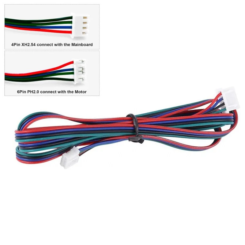 

1Pcs 3D Printer 42 Stepper Motor Cables 4Pin to 6Pin Stepper Motor Cable XH2.54 Motor Wire Cable Connector 100cm White Terminal