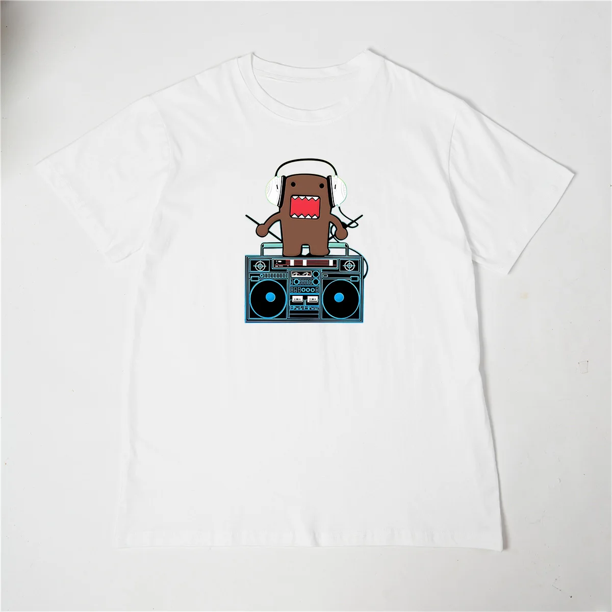 Domo Kun DJ Domo T Shirts Men Cotton Humorous T-Shirts Crewneck Tees Short Sleeve Tops Gift Idea Breathable T-Shirt