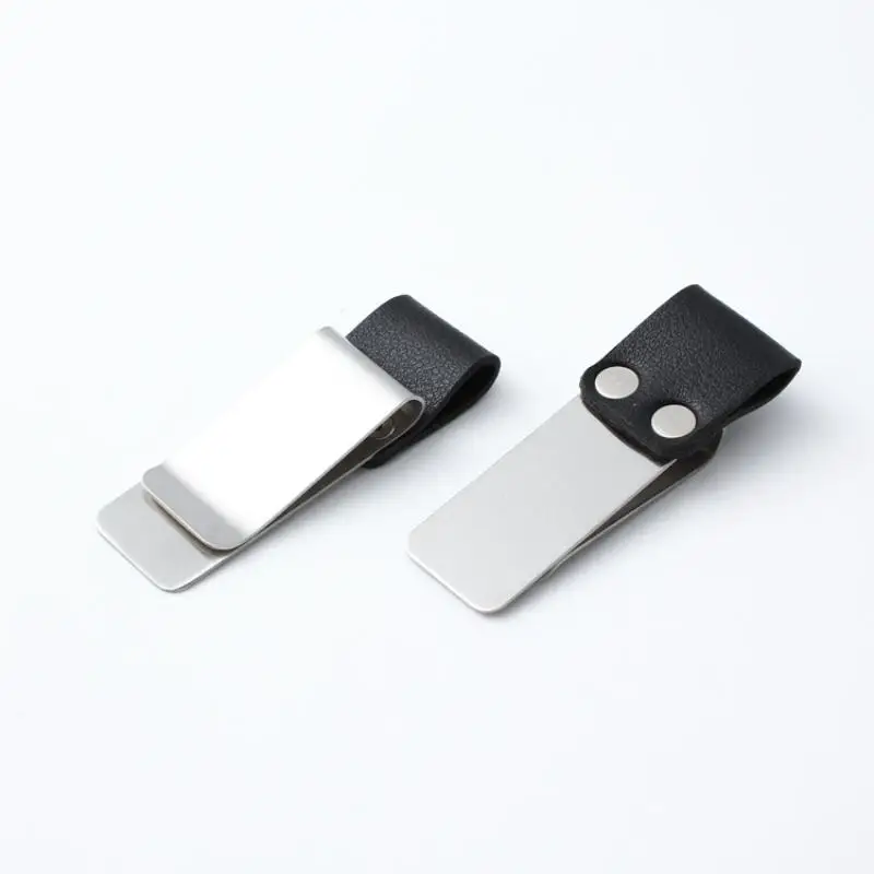 Stainless Steel Leather Brass Pen Holder Clip for Journal Notebook 2 in 1 Organizer Handy Paper Folder School Office
