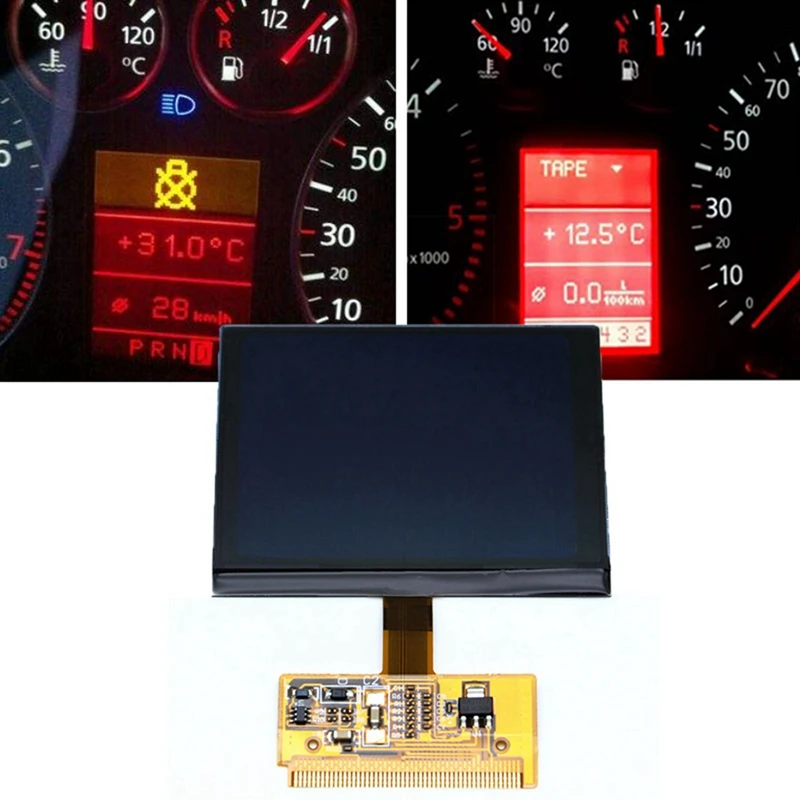 2X For  A6 C5 LCD Display A3 S3 S4 S6 VDO Display For  VDO LCD Cluster Digital Dashboard Pixel Repair