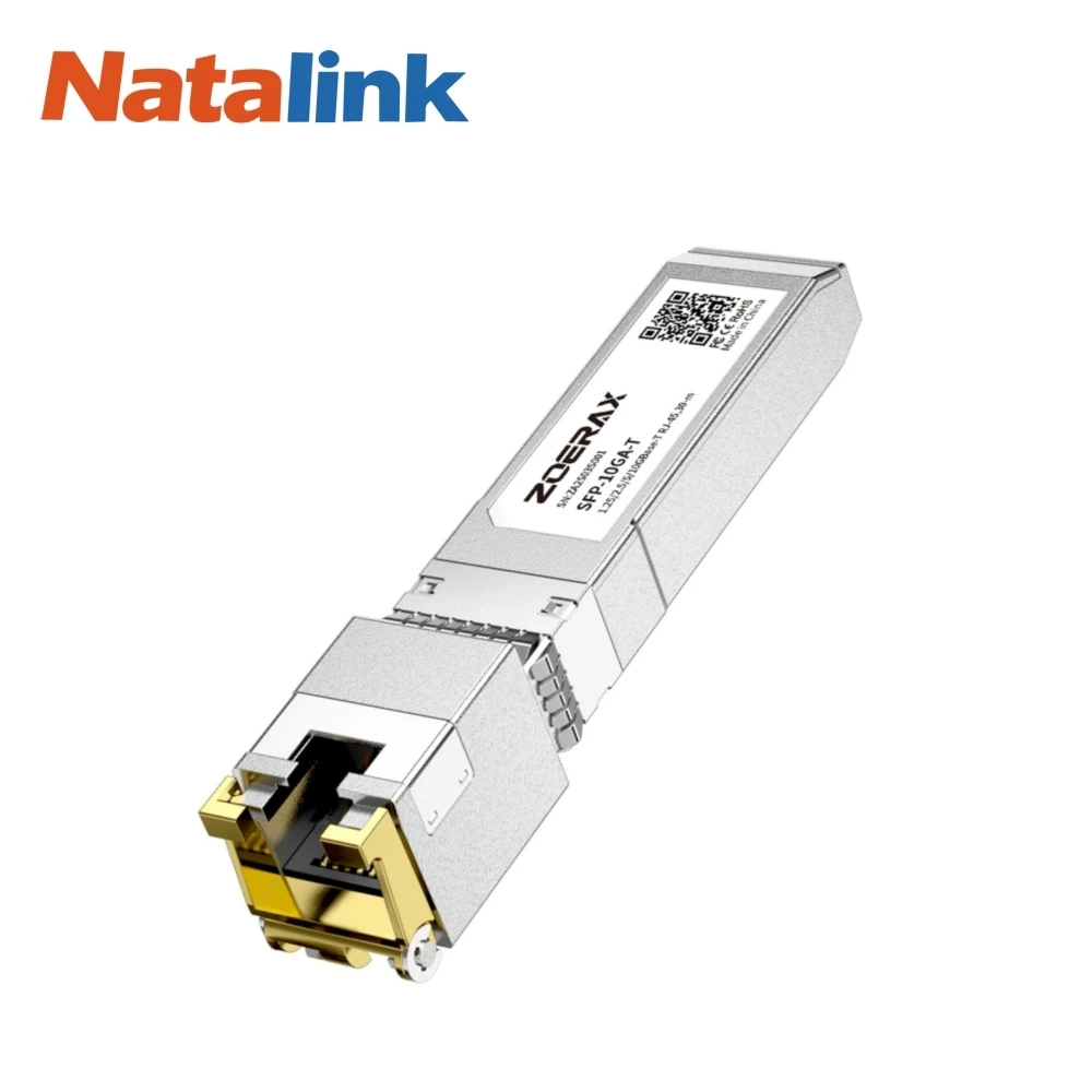 Natalink 10G SFP to RJ45 CAT.6a Transceiver Module For Ubiquiti Cisco D-Link Netgear TP-Link Auto-Negotiation Fiber Adapter