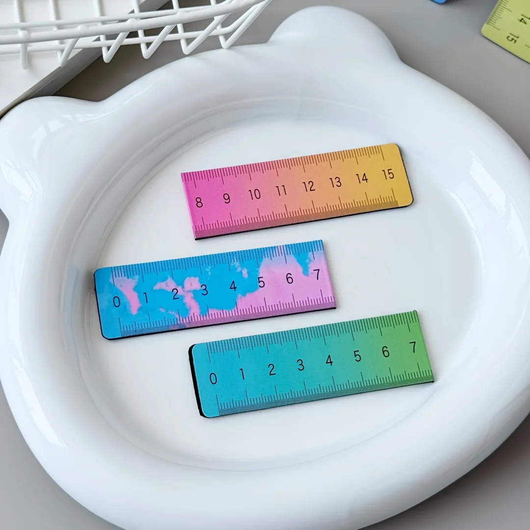 4pcs Multifunctional Magnetic Folding Ruler & Book Page Holder-Magnetic Base- Heavy-Duty CM/Inch Measurements for Office, School